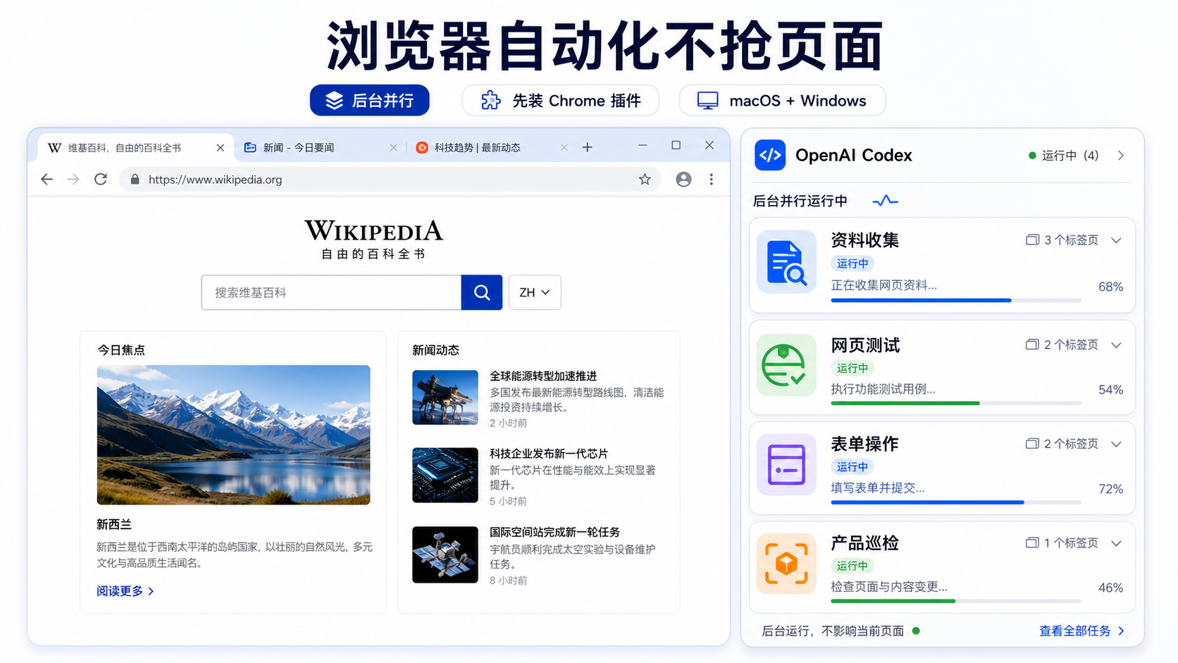 OpenAI Codex Chrome 集成：让 AI 在浏览器里并行处理网页操作 2