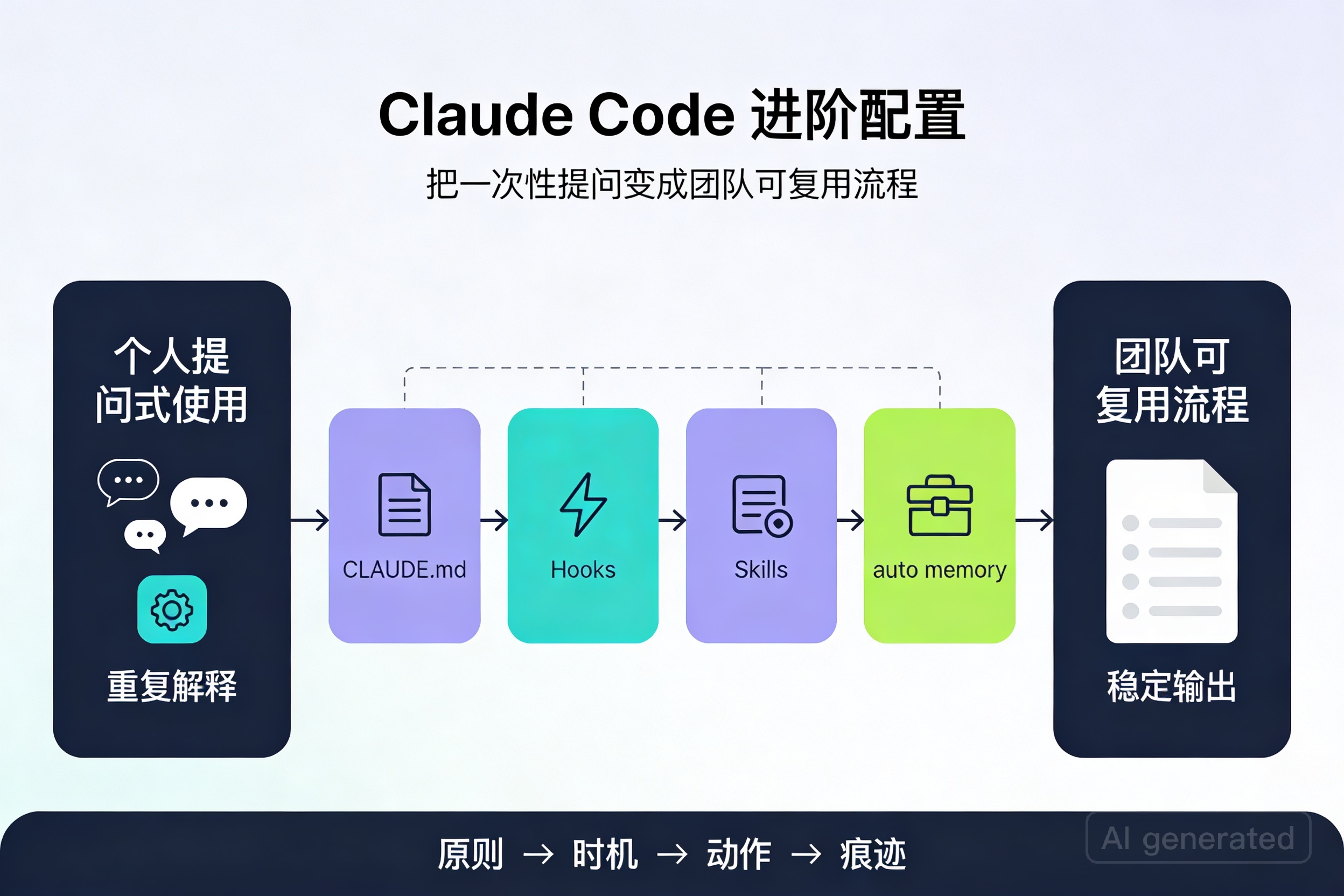 Claude Code 进阶配置：把一次性提问变成团队可复用流程