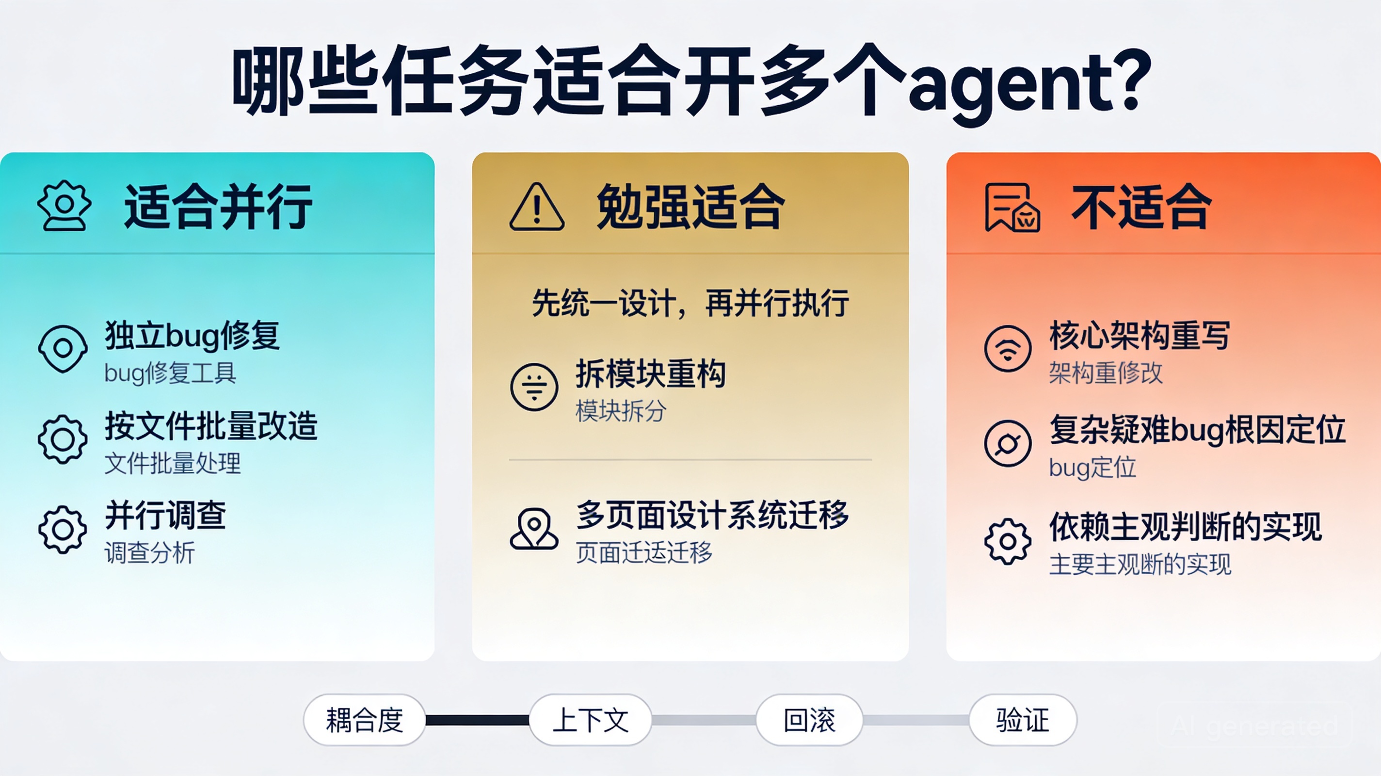 多代理适合与不适合任务三类对比图